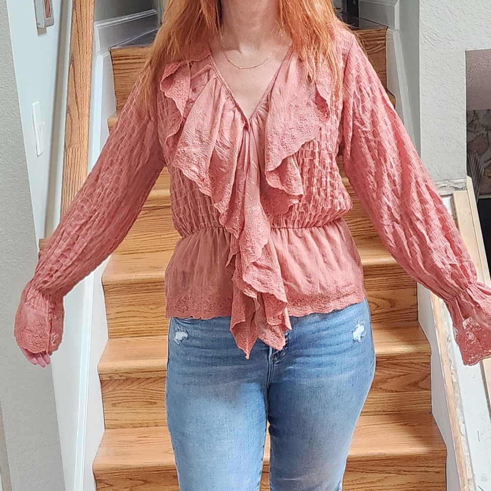 Hayden Terracotta Lace Blouse - Picture 4 of 7